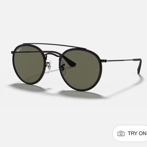 Ray-Ban Black Round Double Bridge Sunglasses